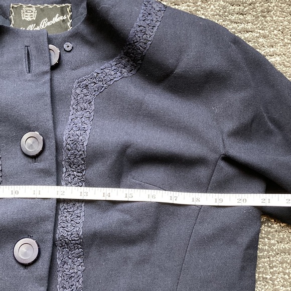 🧳VTG Forstmann suit jacket navy with pressed ribbon detail like new - Picture 7 of 13